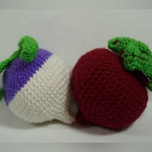 Root Vegetable crocheted toys: beet root and turnip set